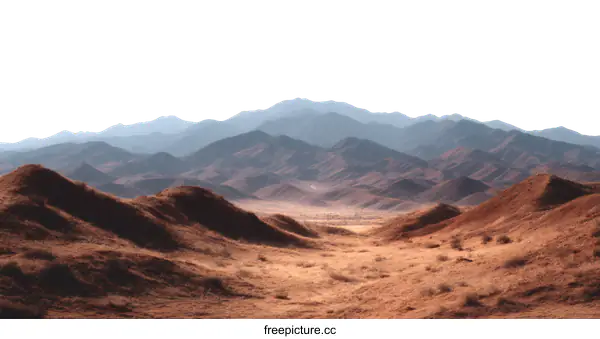 [Transparent Background PNG]Desert Mountainscape Panorama View