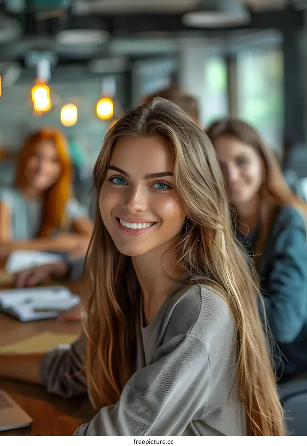 portrait of a beautiful young woman smiling