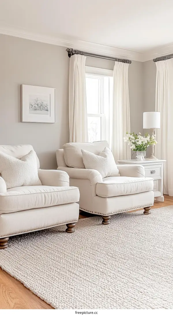 Cozy Living Room Interior Design with Neutral Tones