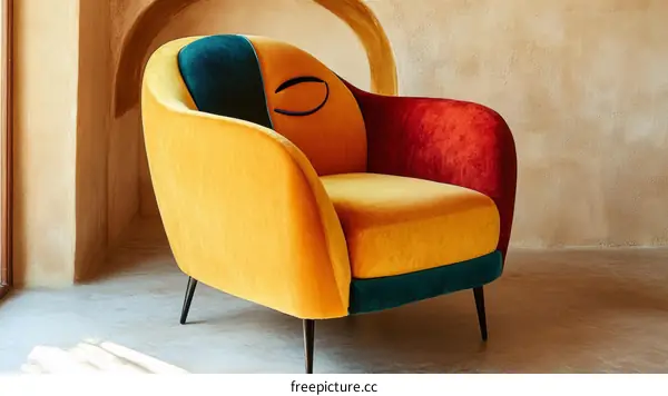 Colorful Mid-Century Modern Armchair