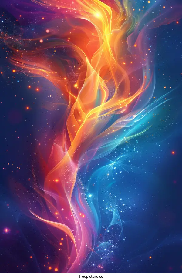 Colorful abstract painting with vibrant colors