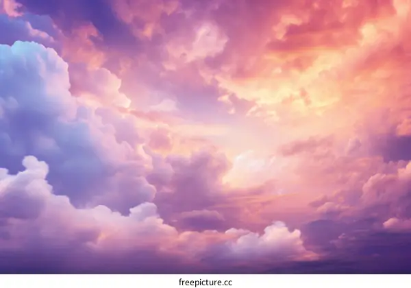 A Vivid Sunset Sky with Pink and Purple Clouds