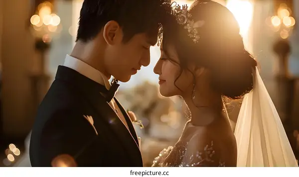 The bride and groom are toasting at their wedding reception.