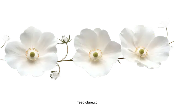 [Transparent Background PNG]Delicate White Flowers in Elegant Arrangement