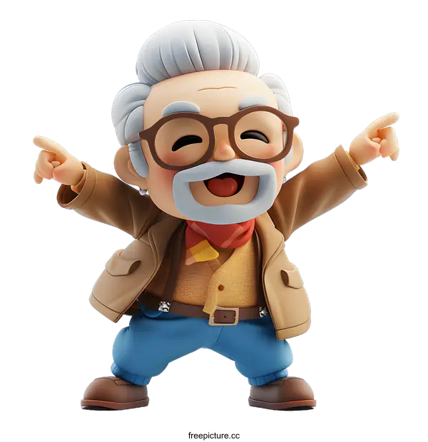 [Transparent Background PNG]Cartoon old man character