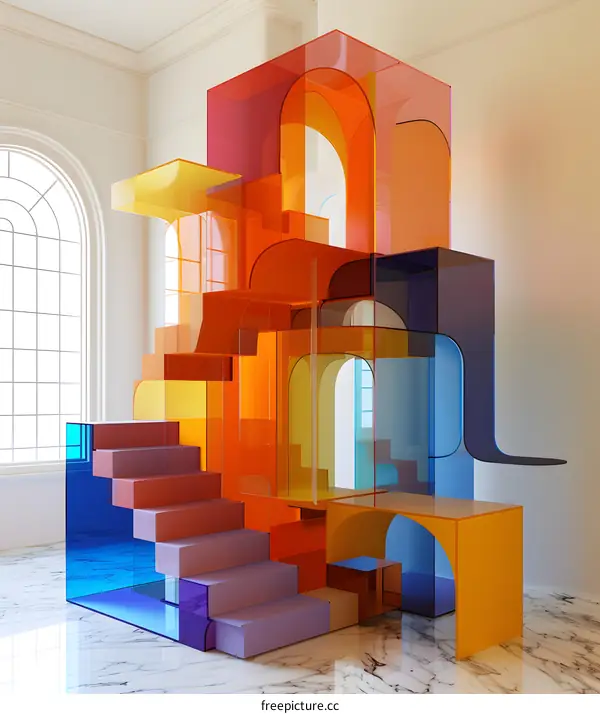 Abstract Colorful Glass Structure