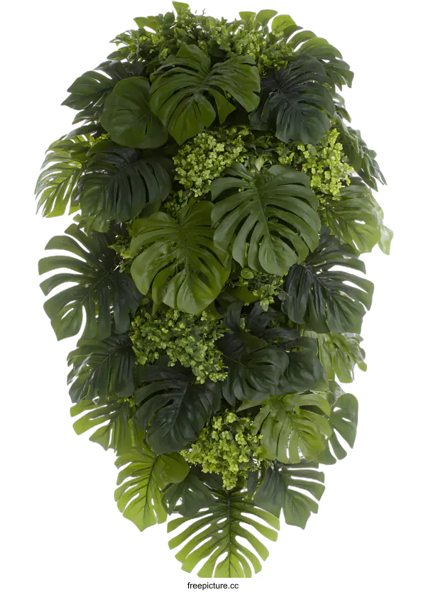 [Transparent Background PNG]Green Leaves of Tropical Plants Background