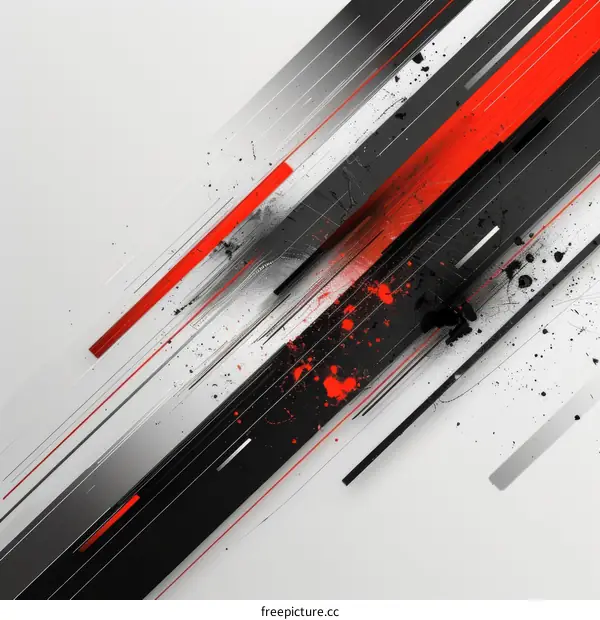 Abstract Geometric Shapes: Red and Black