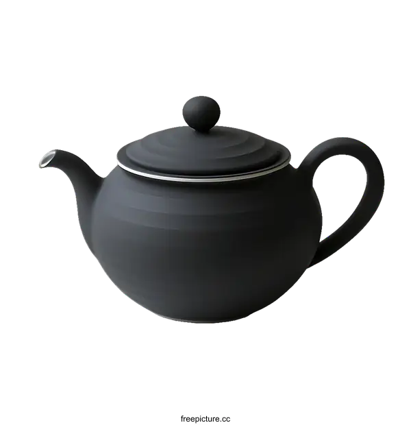[Transparent Background PNG]Modern Black Ceramic Teapot