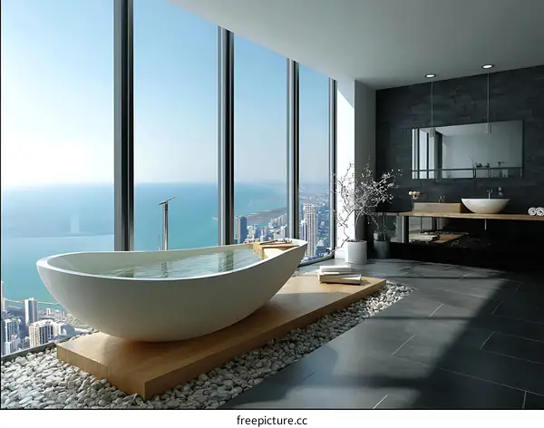 Luxury High-Rise City View Bathroom