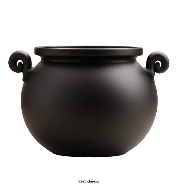 [Transparent Background PNG]Black Halloween Witchs Cauldron Illustration