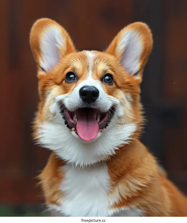 Smiling Corgi with Big Ears