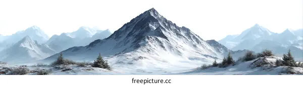 Snowy Mountain Range Landscape