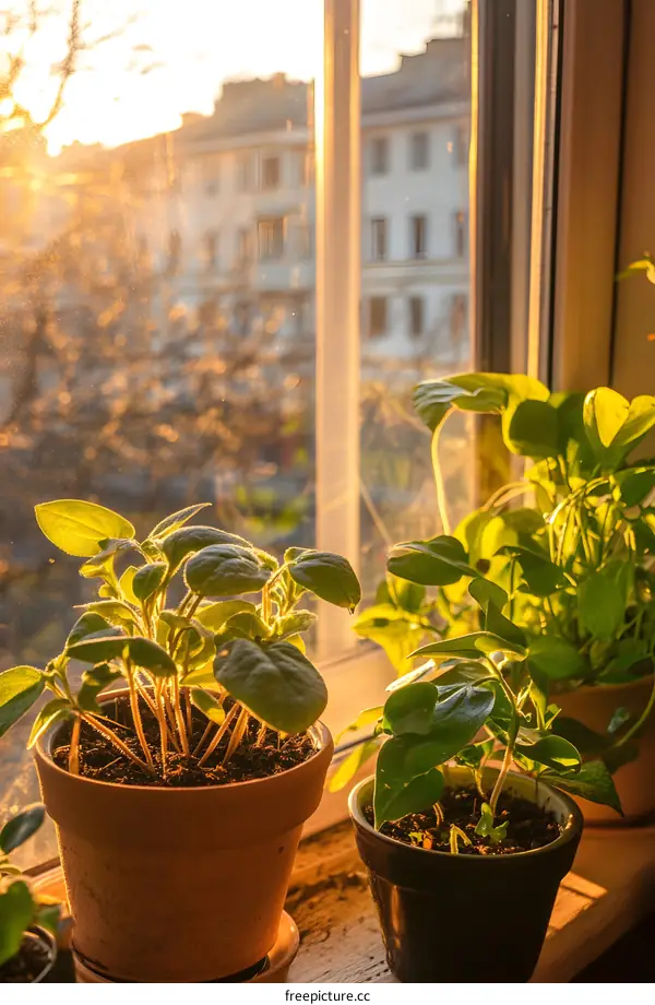 Sunlight Through Window With Plants