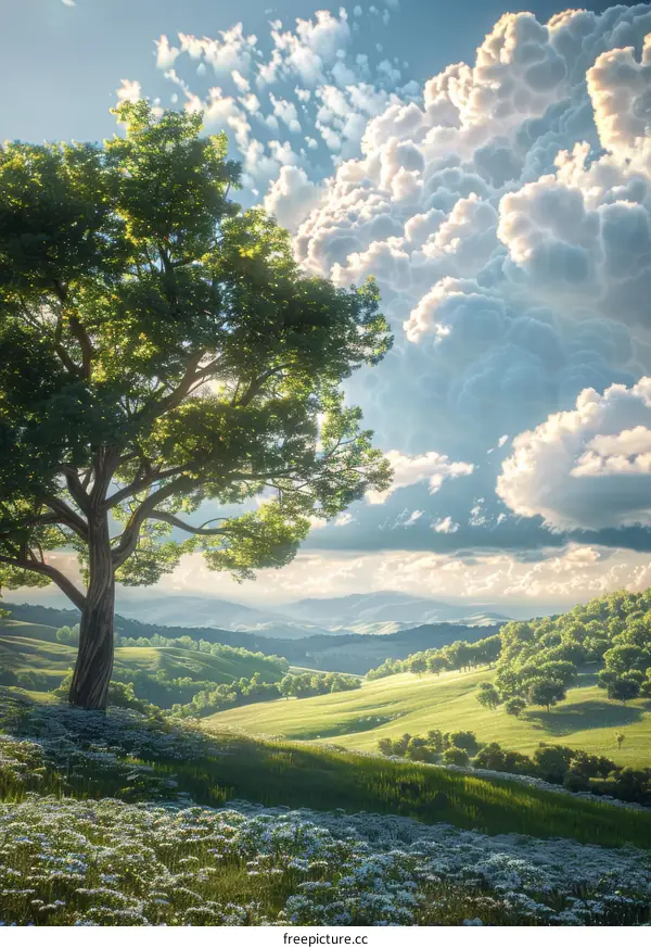 Countryside Landscape under Sunset