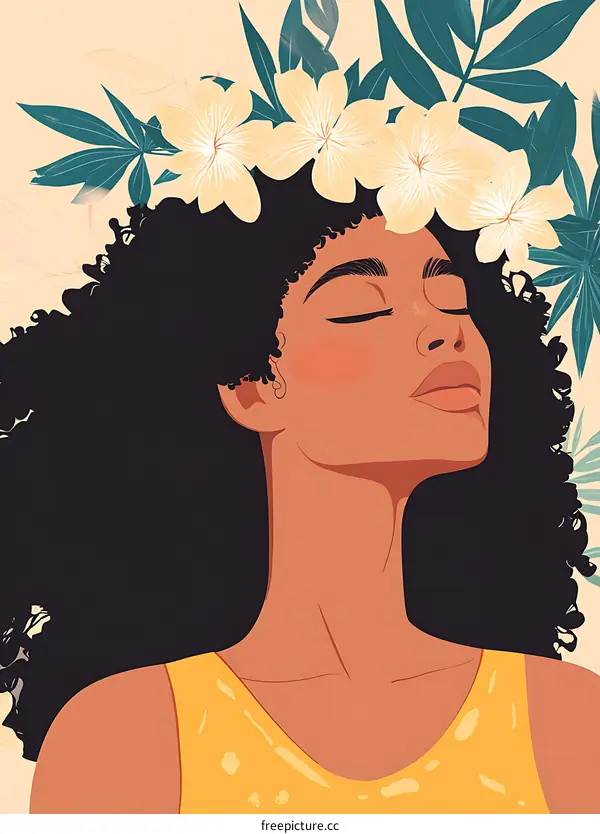 Woman with Flowers in her Hair