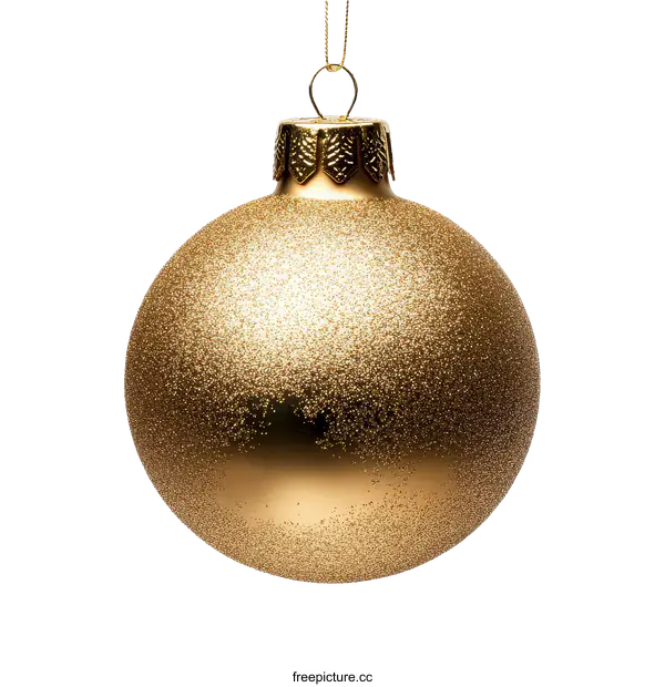 [Transparent Background PNG]Golden Christmas Ornament Ball