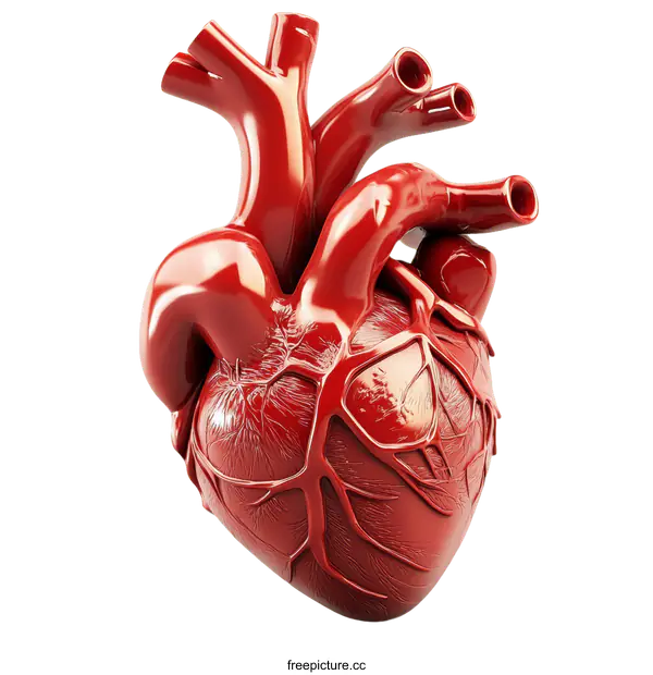 [Transparent Background PNG]Detailed Anatomy of a Human Heart Illustration