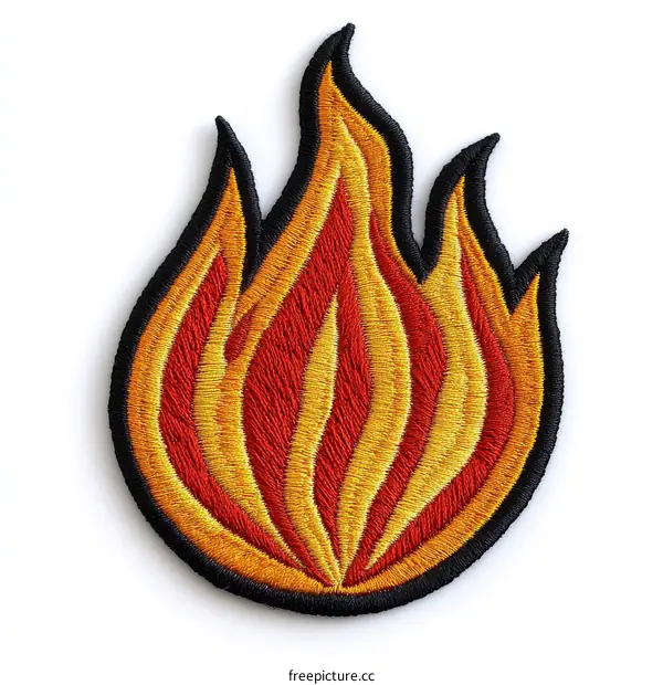 Embroidered Fire Patch Design