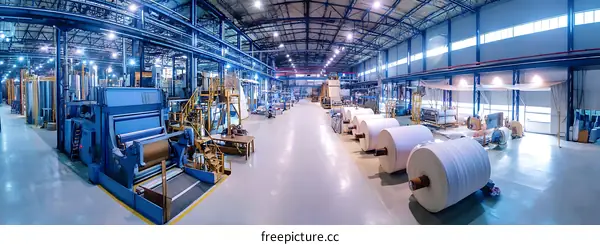 Industrial Paper Manufacturing Facility Interior