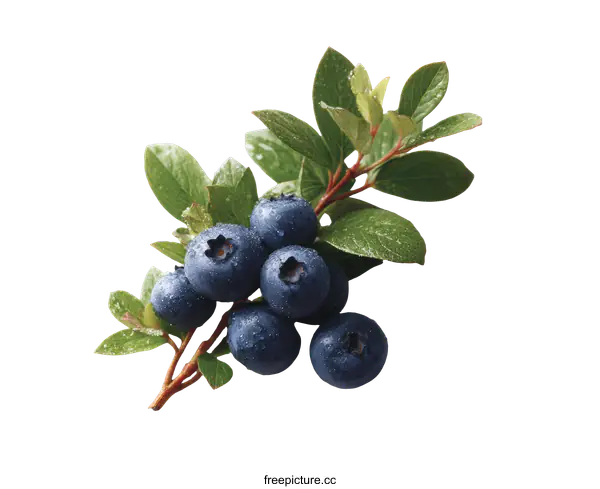[Transparent Background PNG]Fresh Blueberries on Branch