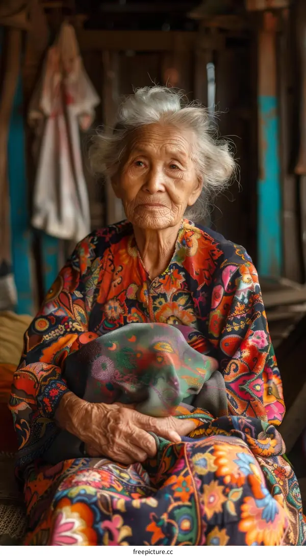portrait of an old asian woman