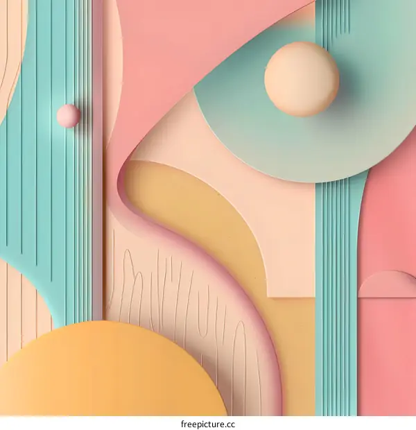 Abstract Pastel Colored Geometric Shapes