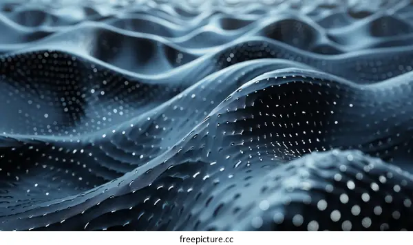 Blue Wavy Futuristic Surface