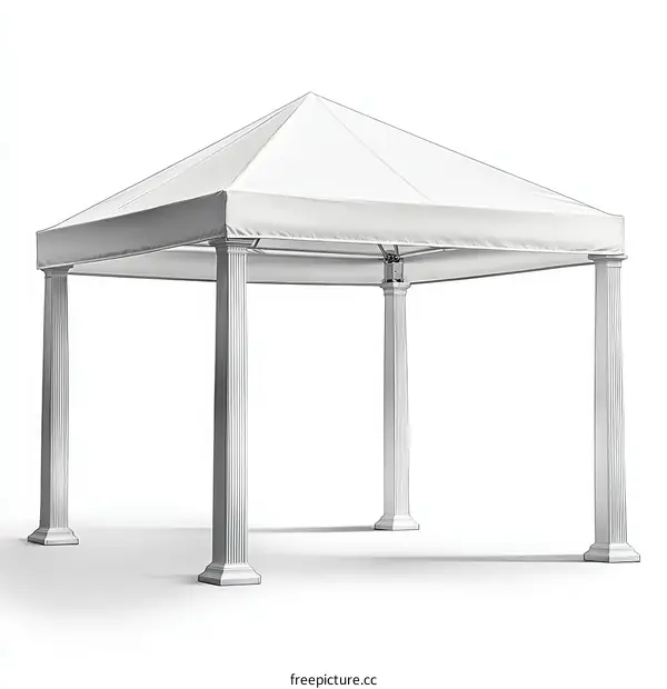 White Octagonal Gazebo Canopy Structure