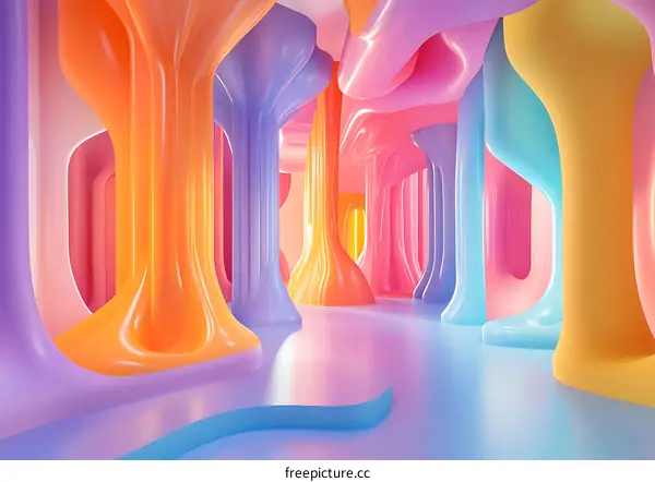 Abstract Colorful Liquid Interior Design