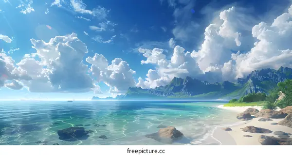 Spectacular Tropical Island Coastline Scenery