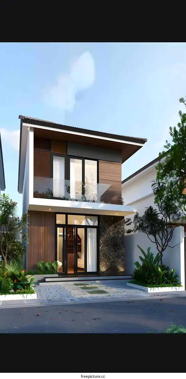 Modern Two Story House with Front Yard