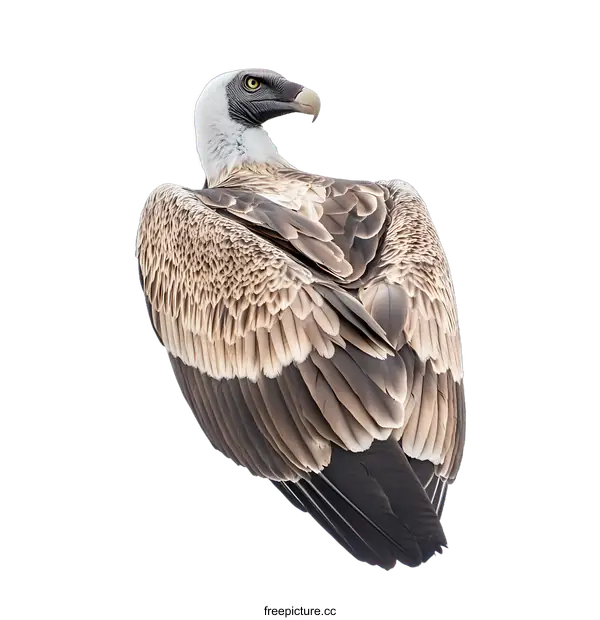 [Transparent Background PNG]Close Up of a Griffon Vulture with Its Wings Spread