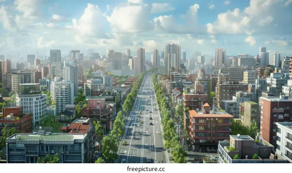 Cityscape Aerial View of Modern Architecture