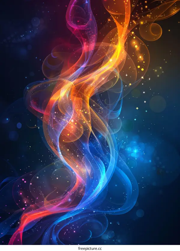 Abstract Colorful Flowing Lines