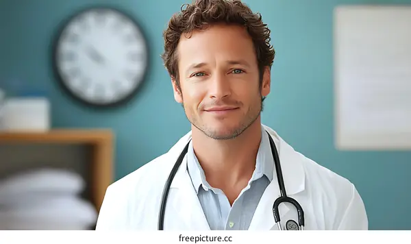 Friendly Doctor Portrait in a Clinic