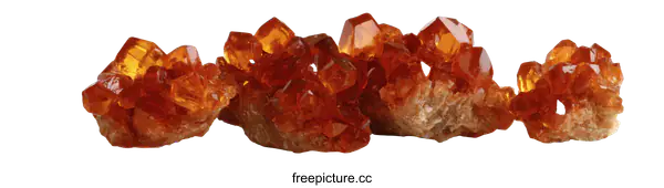 [Transparent Background PNG]Cluster of Orange Crystals on White Background