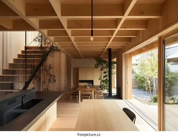 Modern Minimalist Wood Interior Design of Japanese Home