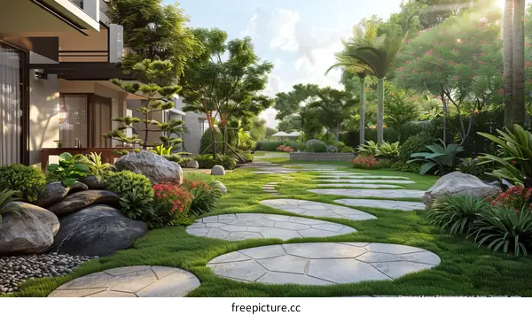 Serene Japanese Garden: Tranquility and Aesthetic Beauty