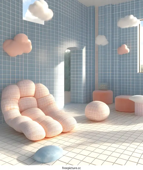 Pastel Room With Pillows and Chair