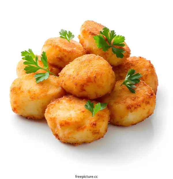 Delicious Fried Potato Pancakes on White Background