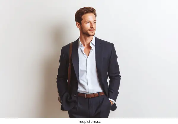 Businessman in a Dark Suit and White Shirt