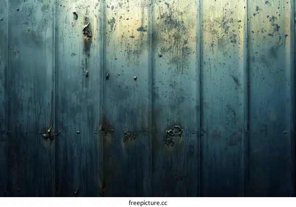 Blue and green grunge metal wall background texture