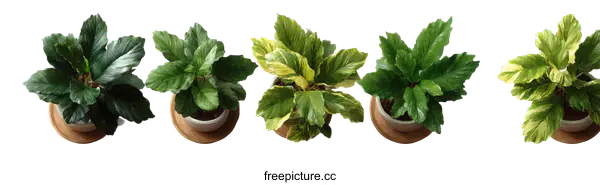 [Transparent Background PNG]Various Types of Houseplants in Pots