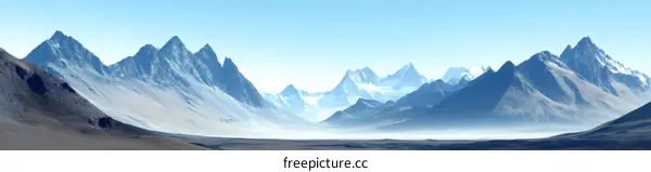 Majestic Mountain Range Panorama Illustration