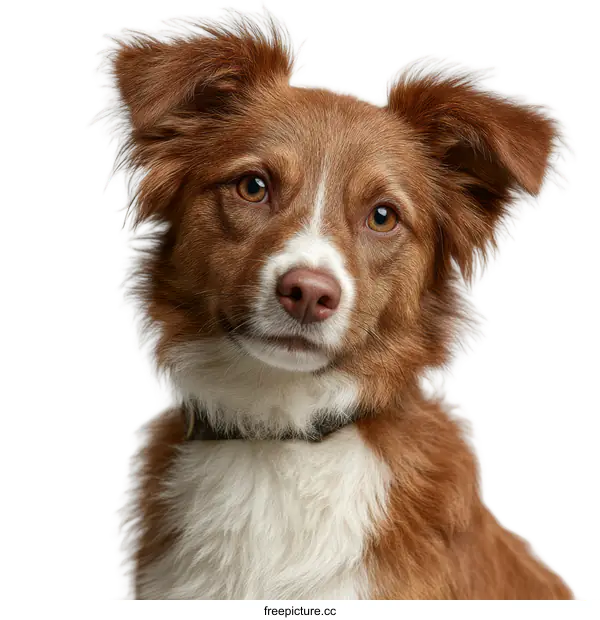 [Transparent Background PNG]Close-up Portrait of a Beautiful Border Collie Dog