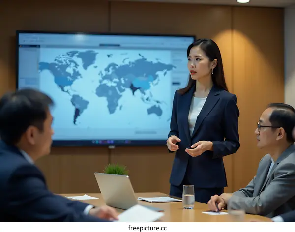 Businesswoman giving a presentation in a conference room