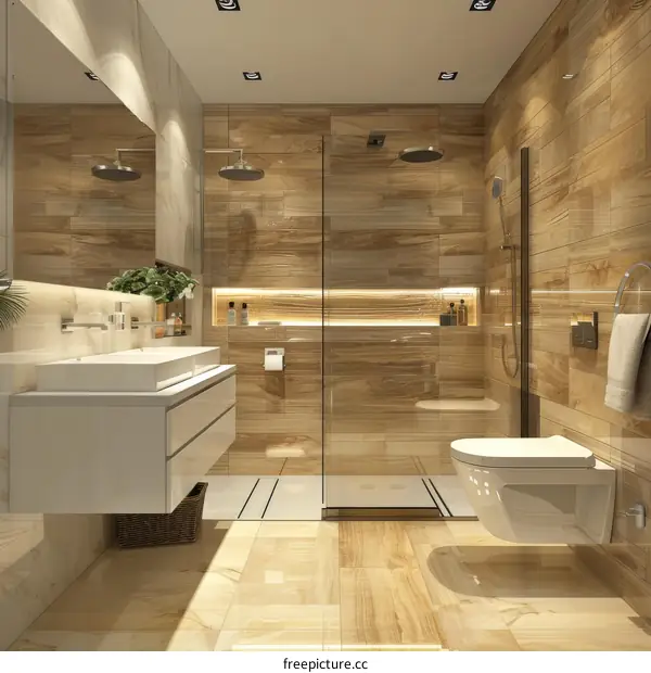 Modern Luxury Bathroom Design Illustration