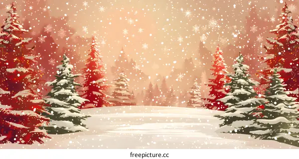Christmas Snow Scene Illustration