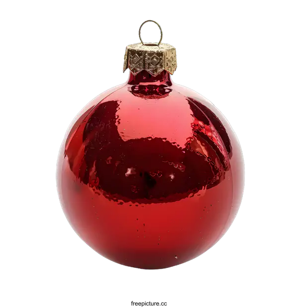 [Transparent Background PNG]Red Christmas Ornament Isolated on White Background
